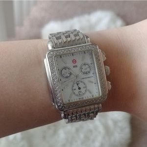 Michele diamond deco watch